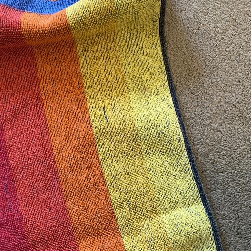Vintage 80's Walt Disney Beach Towel Rainbow Castle Cotton 50